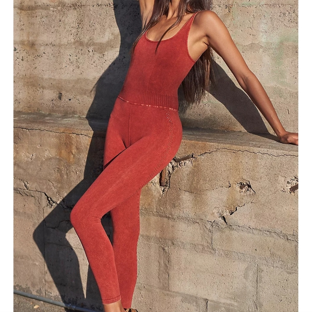 Free People Good Karma Onesie Ringside Red